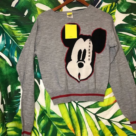 NWT $50 Disney Mickey Mouse Jrs Crew Sweater - Picture 7 of 9